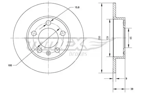 Bremsscheibe Hinterachse TOMEX Brakes TX 70-01 Bild Bremsscheibe Hinterachse TOMEX Brakes TX 70-01