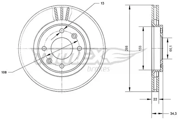 Bremsscheibe TOMEX Brakes TX 70-05