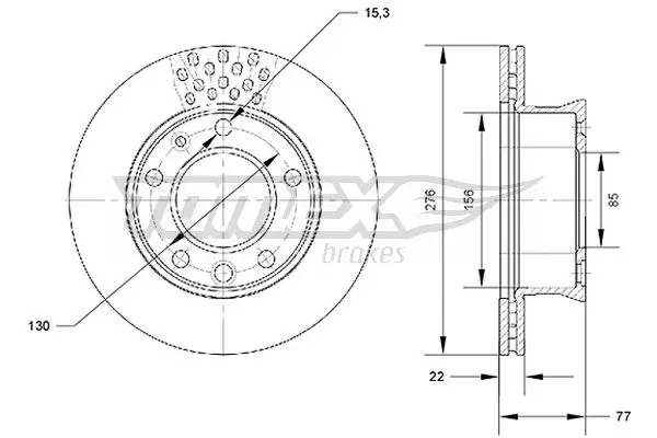 Bremsscheibe Vorderachse TOMEX Brakes TX 70-07
