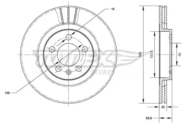 Bremsscheibe TOMEX Brakes TX 70-09