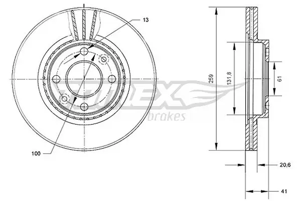 Bremsscheibe Vorderachse TOMEX Brakes TX 70-10