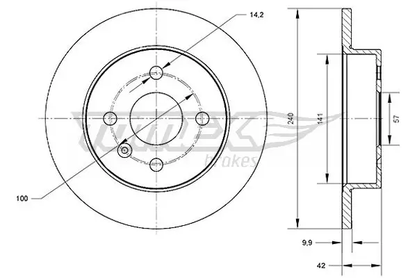 Bremsscheibe Hinterachse TOMEX Brakes TX 70-23