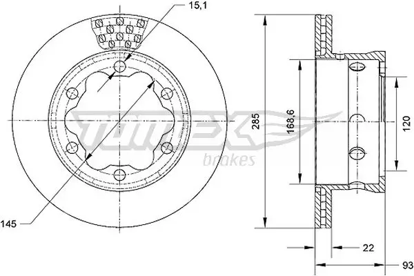 Bremsscheibe TOMEX Brakes TX 70-25