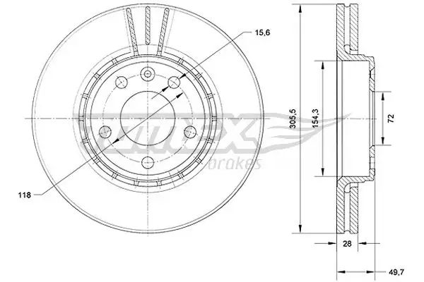 Bremsscheibe Vorderachse TOMEX Brakes TX 70-27