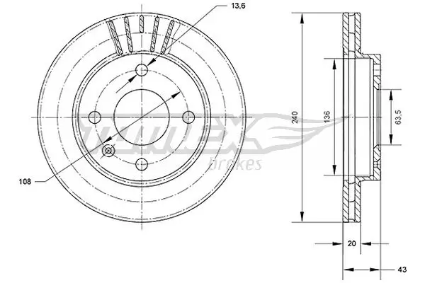 Bremsscheibe TOMEX Brakes TX 70-40