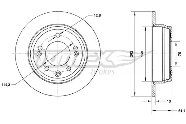 Bremsscheibe Hinterachse TOMEX Brakes TX 70-51