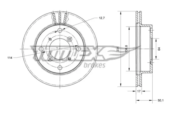 Bremsscheibe TOMEX Brakes TX 70-59 Bild Bremsscheibe TOMEX Brakes TX 70-59