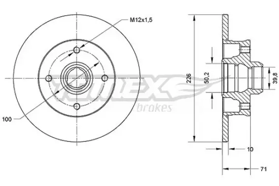 Bremsscheibe Hinterachse TOMEX Brakes TX 70-71 Bild Bremsscheibe Hinterachse TOMEX Brakes TX 70-71
