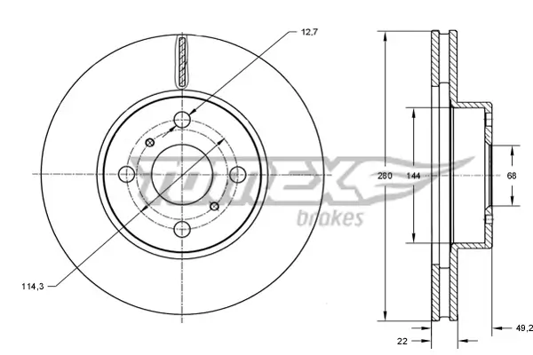 Bremsscheibe Vorderachse TOMEX Brakes TX 70-72