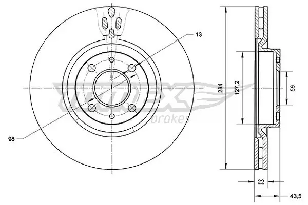Bremsscheibe Vorderachse TOMEX Brakes TX 70-83