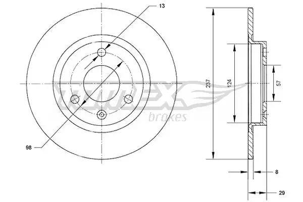 Bremsscheibe TOMEX Brakes TX 70-86 Bild Bremsscheibe TOMEX Brakes TX 70-86