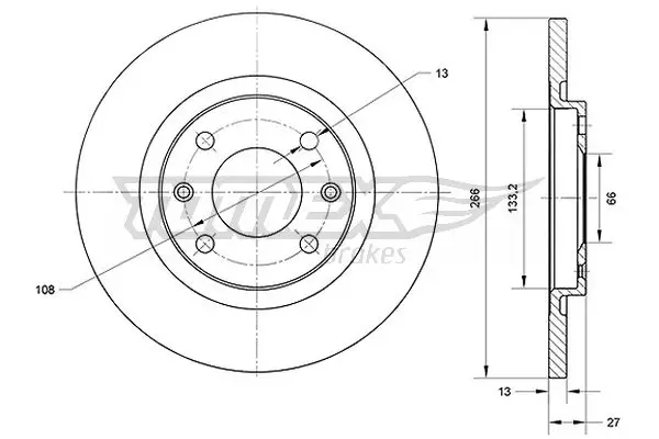 Bremsscheibe TOMEX Brakes TX 70-94