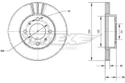 Bremsscheibe Vorderachse TOMEX Brakes TX 70-98