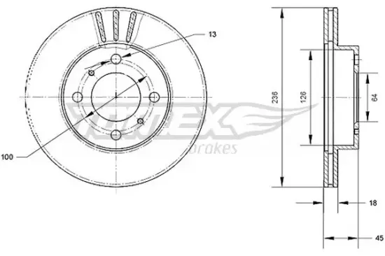 Bremsscheibe Vorderachse TOMEX Brakes TX 70-98 Bild Bremsscheibe Vorderachse TOMEX Brakes TX 70-98