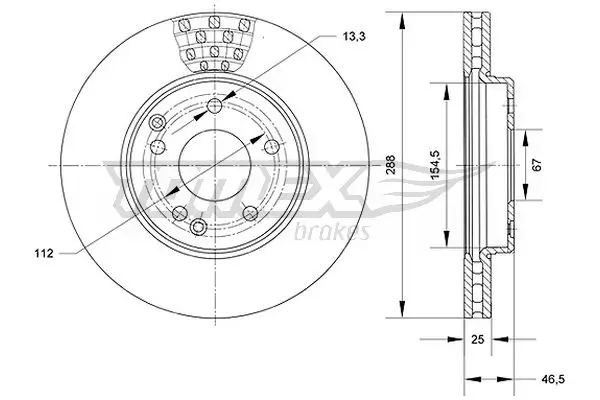 Bremsscheibe Vorderachse TOMEX Brakes TX 71-06
