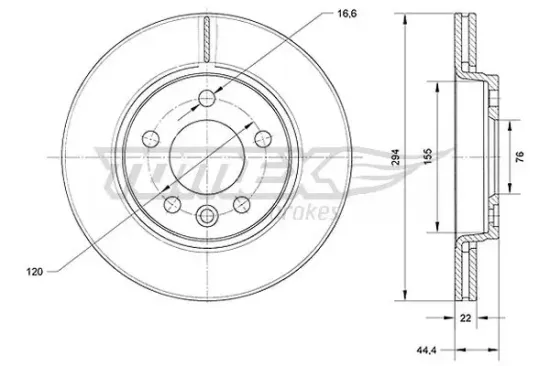 Bremsscheibe Hinterachse TOMEX Brakes TX 71-07 Bild Bremsscheibe Hinterachse TOMEX Brakes TX 71-07