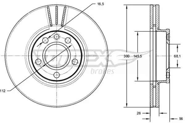 Bremsscheibe Vorderachse TOMEX Brakes TX 71-33