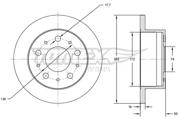 Bremsscheibe Hinterachse TOMEX Brakes TX 71-38