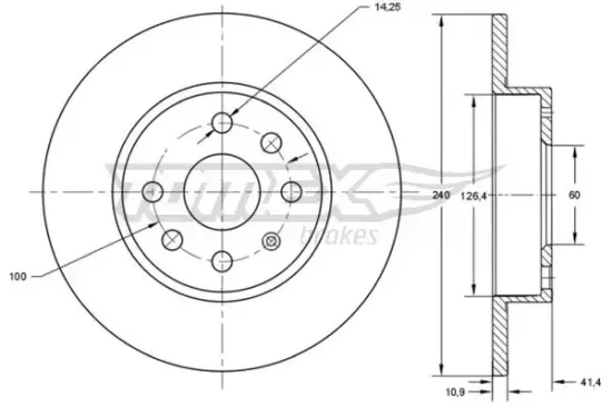 Bremsscheibe Vorderachse TOMEX Brakes TX 71-52 Bild Bremsscheibe Vorderachse TOMEX Brakes TX 71-52
