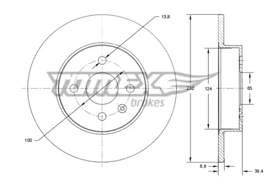 Bremsscheibe Hinterachse TOMEX Brakes TX 71-63 Bild Bremsscheibe Hinterachse TOMEX Brakes TX 71-63