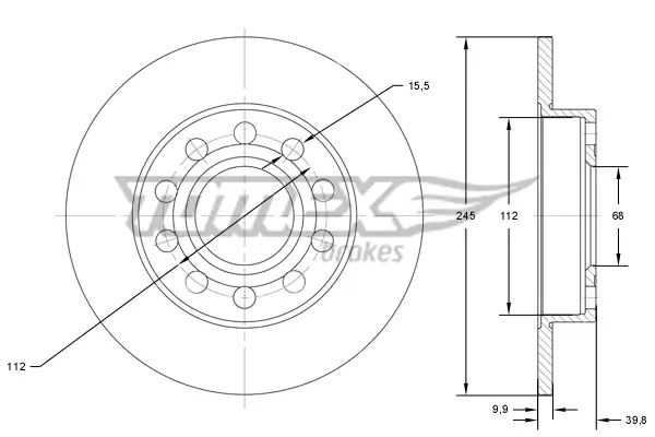 Bremsscheibe Hinterachse TOMEX Brakes TX 71-71