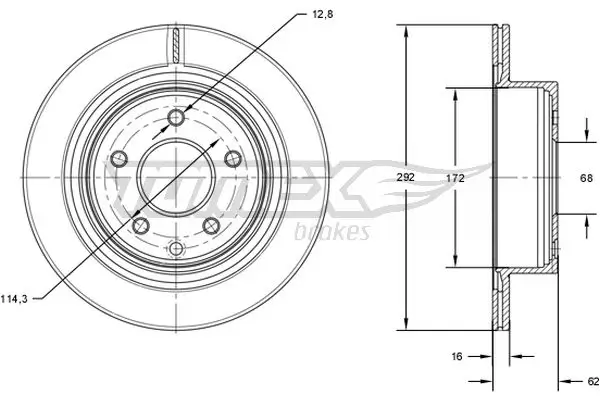 Bremsscheibe Hinterachse TOMEX Brakes TX 71-72