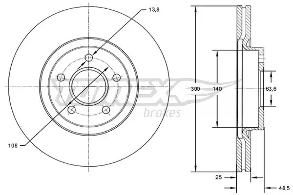 Bremsscheibe TOMEX Brakes TX 71-77