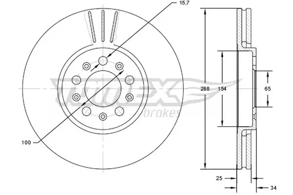 Bremsscheibe Vorderachse TOMEX Brakes TX 72-04