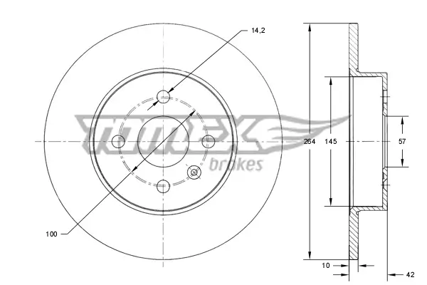 Bremsscheibe Hinterachse TOMEX Brakes TX 72-08