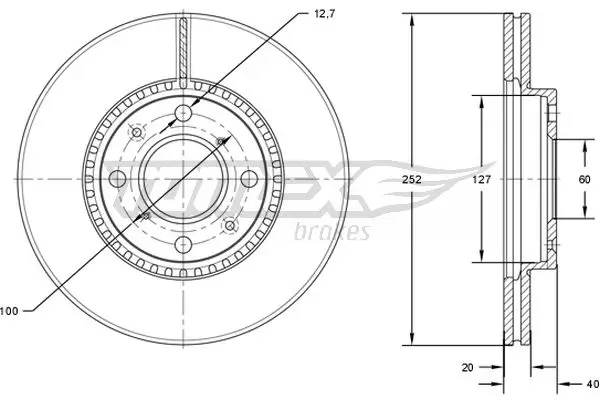 Bremsscheibe TOMEX Brakes TX 72-14