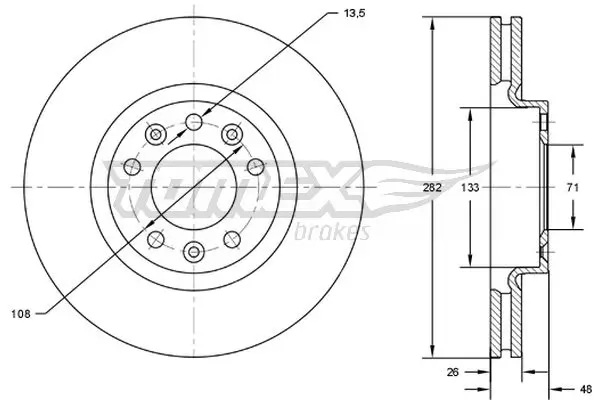 Bremsscheibe Vorderachse TOMEX Brakes TX 72-24