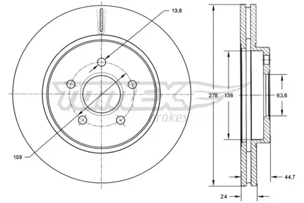 Bremsscheibe Vorderachse TOMEX Brakes TX 72-27