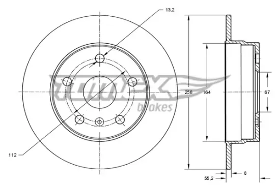 Bremsscheibe Hinterachse TOMEX Brakes TX 72-43 Bild Bremsscheibe Hinterachse TOMEX Brakes TX 72-43