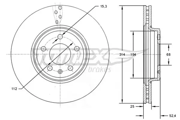 Bremsscheibe Vorderachse TOMEX Brakes TX 72-48