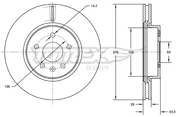 Bremsscheibe Vorderachse TOMEX Brakes TX 72-49