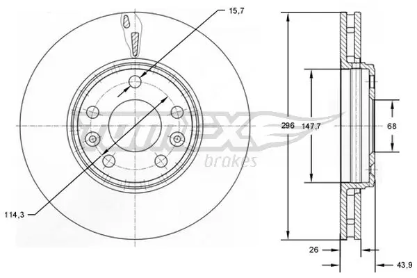 Bremsscheibe Vorderachse TOMEX Brakes TX 72-51
