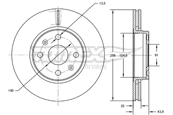 Bremsscheibe Vorderachse TOMEX Brakes TX 72-52