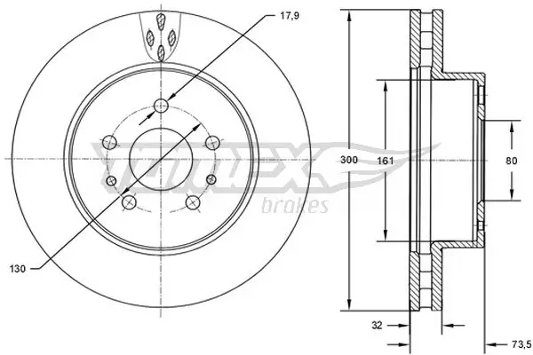 Bremsscheibe Vorderachse TOMEX Brakes TX 72-57
