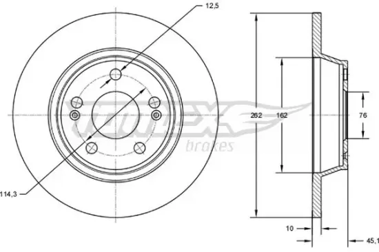 Bremsscheibe Hinterachse TOMEX Brakes TX 72-58 Bild Bremsscheibe Hinterachse TOMEX Brakes TX 72-58