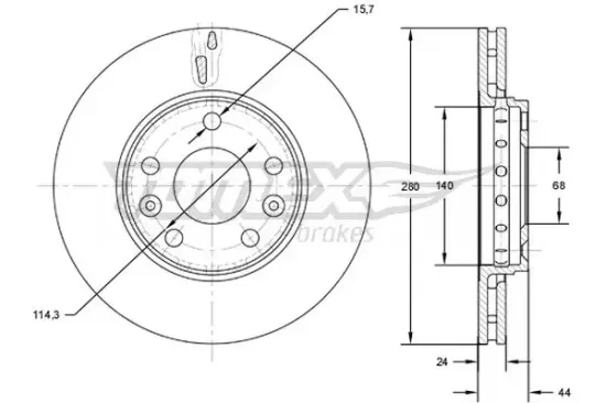 Bremsscheibe Vorderachse TOMEX Brakes TX 72-61 Bild Bremsscheibe Vorderachse TOMEX Brakes TX 72-61