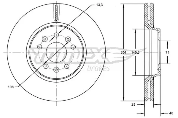 Bremsscheibe Vorderachse TOMEX Brakes TX 72-63