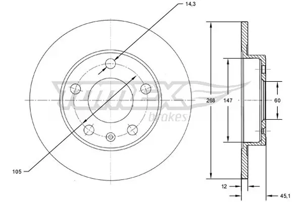 Bremsscheibe Hinterachse TOMEX Brakes TX 72-65