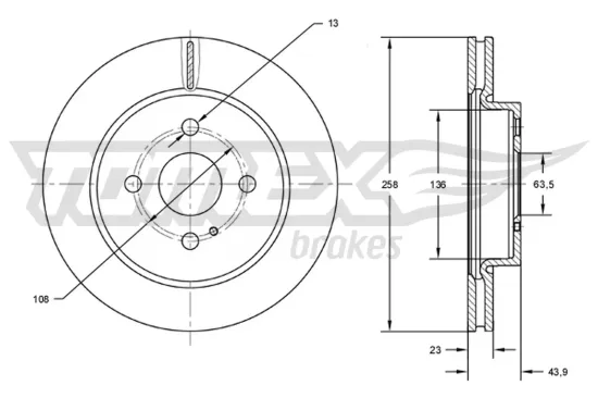 Bremsscheibe Vorderachse TOMEX Brakes TX 72-66 Bild Bremsscheibe Vorderachse TOMEX Brakes TX 72-66