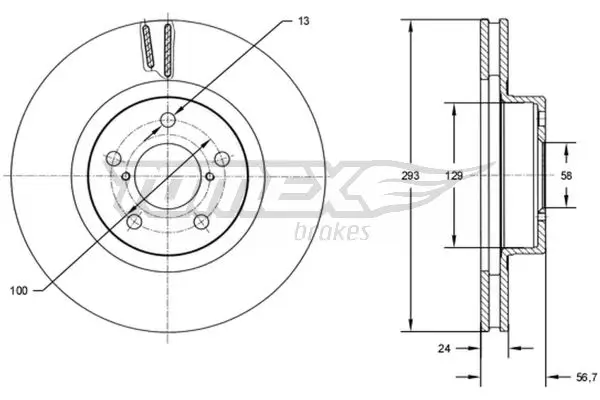 Bremsscheibe Vorderachse TOMEX Brakes TX 72-74