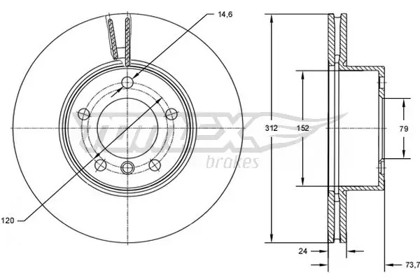 Bremsscheibe TOMEX Brakes TX 72-78