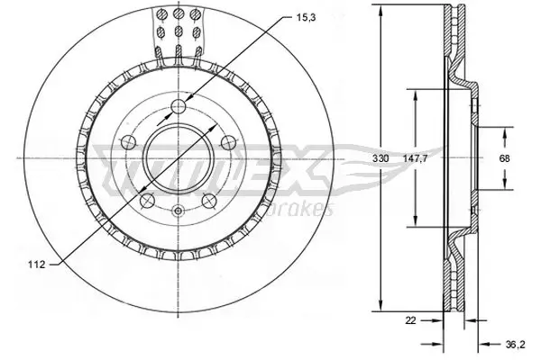 Bremsscheibe TOMEX Brakes TX 72-79