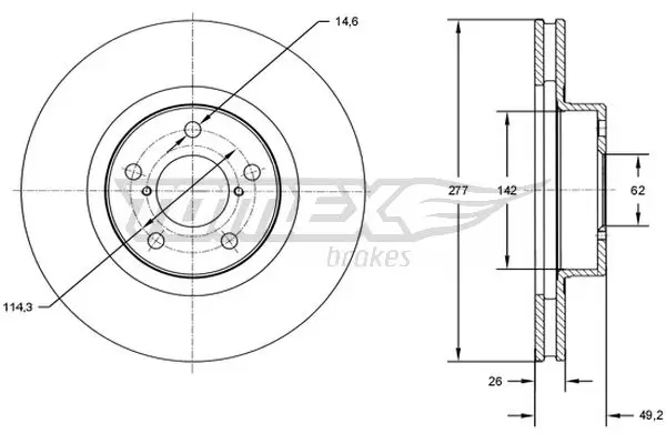 Bremsscheibe TOMEX Brakes TX 72-83