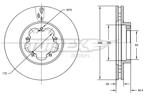 Bremsscheibe Vorderachse TOMEX Brakes TX 72-84