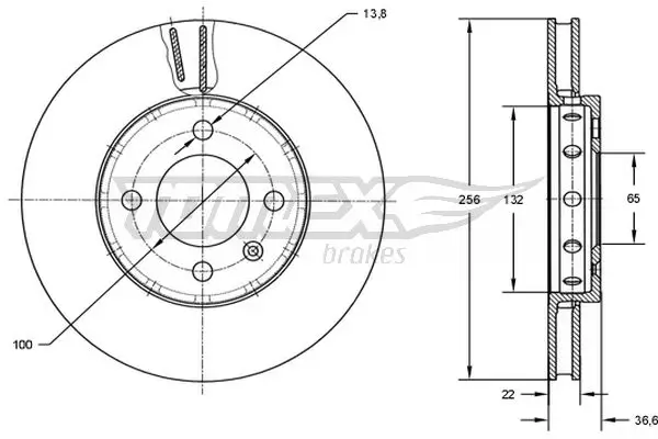 Bremsscheibe Vorderachse TOMEX Brakes TX 72-87