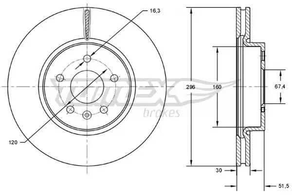 Bremsscheibe Vorderachse TOMEX Brakes TX 72-88